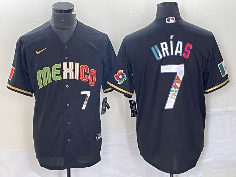Men 2023 World Cub Mexico #7 Urias Black Nike MLB Jersey style 91811->more jerseys->MLB Jersey